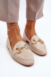 Dámské mokasíny na ploché podrážce s ozdobou béžové Iluvana 36