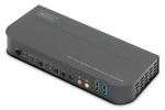 Digitus KVM přepínač 2-port HDMI 4K / KVM přepínač / 4K 60Hz / USB / kovové tělo / dálkové ovládání (DS-12874)