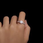 Stříbrný prsten Laura 1 ct MOISSANITE + CERTIFIKÁT, 57 Stříbrná