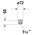 DURAVIT - Příslušenství Neuzavíratelná výpusť, chrom 0050241000