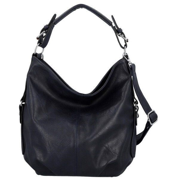 Stylová dámská koženková kabelka na rameno Tripa, tmavě modrá