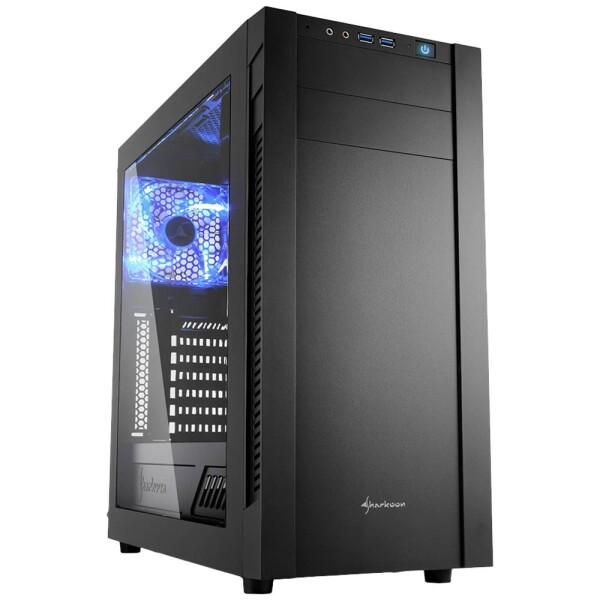 Sharkoon S25-W černá / ATX / 2x USB 3.0 / 3x 120 mm + 2x 140 mm / Průhledná bočnice / Bez zdroje (4044951019304)