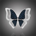 Luxusní brož se zirkony Crystal Butterfly - motýl, Stříbrná