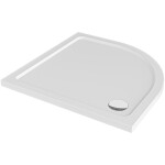 CERANO - Sprchová vanička čtvrtkruhová Brio - SMC/minerální kompozit - strukturovaná bílá - 80x80x4 CER-679497