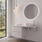 CERANO - Koupelnová skříňka Carole - bílá matná + deska pod umyvadlo z lit. mramoru Elanys - 12 mm + konzole chrom - 160x46x49,2 CER-679330