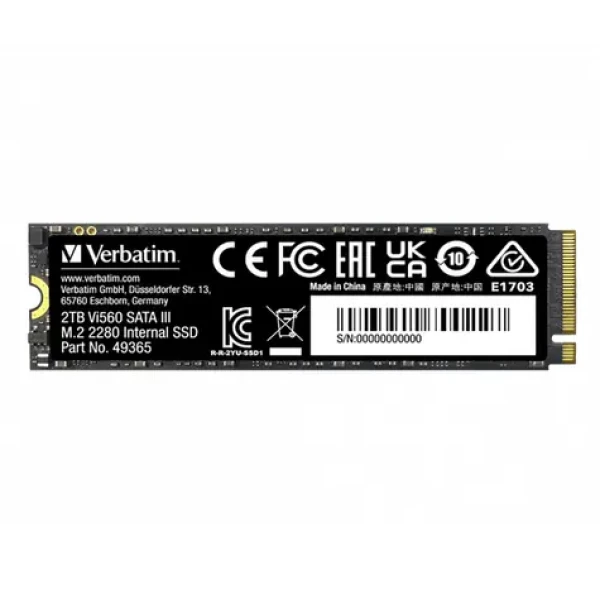 Verbatim Vi560 S3 2TB / M.2 2280 / SATA III / R: 550MBs / W:500MBs (49365)