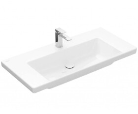 VILLEROY & BOCH - Subway 3.0 Umyvadlo 100x47 cm, bez přepadu, otvor pro baterii, CeramicPlus, Stone White 4A70A2RW