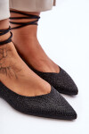 Ženy Tkanicí Baleríny Ozdobené Pytlíky Černé Jange 37