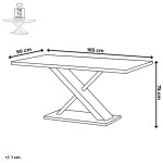 Stůl jídelní 160x90cm, MDF, 3D dekor dub san remo, kovové nohy, černý lak.