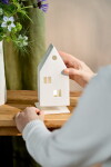 Räder Porcelánový svícen domeček Gable Roof, bílá barva, porcelán