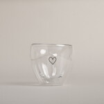 Eulenschnitt Skleněný hrnek Heart Double Glass, čirá barva, sklo