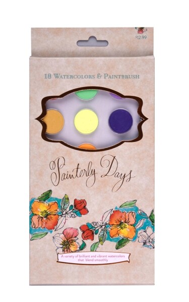 Schiffer, sada akvarelových/vodových barev dle Kristy Rice, 18 barev