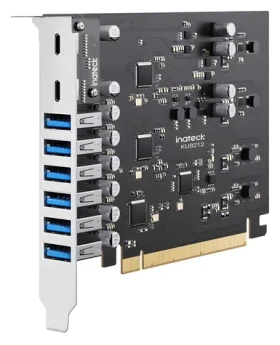 Inateck PCIe Karta USB 3.2 Gen 2 / Řadič / 2x USB-C + 6x USB-A / 16 Gbps (KU8212_BLACK)