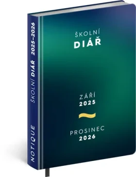 NOTIQUE Školní diář Zelený (září 2025 – prosinec 2026), 9,8 x 14,5 cm (PGD-35693)