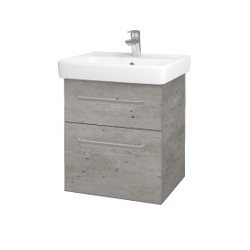 Dřevojas - Umyvadlová skříňka Q MAX SZZ2 55 - D01 Beton / Úchytka T01 / D01 Beton 67512A