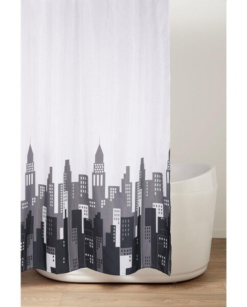AQUALINE - Sprchový závěs 180x200cm, polyester, město ZV030