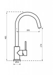 Dřezová baterie Reginox Cano, R30486, Gun Metal R30486