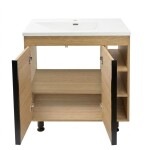 Koupelnová skříňka s matným bílým umyvadlem Naturel Lucca 79x70x45 cm dub mat LUCCA80DU3AM LUCCA80DU3AM