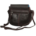 Luxusní dámská kožená crossbody kabelka GW Manoli, tmavě hnědá