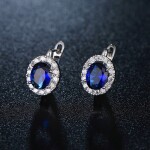 Náušnice Swarovski Elements Fiona Sapphire, Modrá