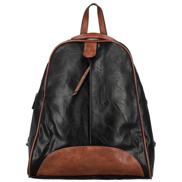 Trendy dámský koženkový kabelko-batůžek Lykos, černý