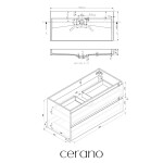 CERANO - Koupelnová skříňka Carole - antracitová + umyvadlo z lit. mramoru Vita - černá matná - s otvorem - 100x58x46 CER-567763