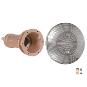 Hugo Lahme sací těleso pro atrakce z bronzu, s nerezovým (V4A) sacím sítem, DN=65 mm, připojení G2½ 200, průměr síta 280 mm