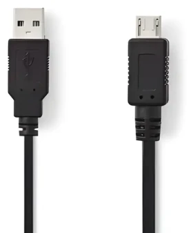 Nedis USB 2.0 kabel černá / Kabel USB / USB-A - Micro-A / 480 Mbps / 2 m (CCGP60400BK20)