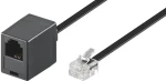 PremiumCord Kabel prodlužovací telefonní rovný 6P4C plug - 6P4C jack 10m (tk6mf-10b)