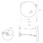 SAPHO - X-ROUND BLACK kosmetické zrcátko závěsné LED, Ø 200, černá mat XR016B