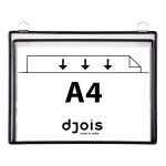Djois velkokapacitní rámeček s kapsou a dvěma očky, A4, černý, 5 ks