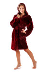 Dámský župan Lilly extra s kapucí 3/4 3320 3651 Vínová - Vestis vínová L-XL
