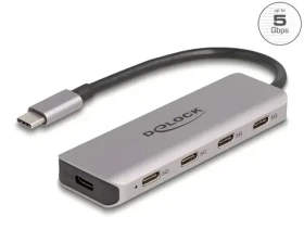 DeLock USB Hub 4 porty / USB hub / USB-C / 5 Gbps (64238)