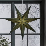 STAR TRADING Závěsná svítící hvězda Holly Green 75 cm, zelená barva, papír