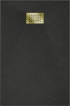 MEXEN/S - Hugo sprchová vanička SMC 130x70, černá, krytka zlatá 42707013-G