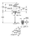 GROHE - Swift Umyvadlová baterie, s výpustí Push-Open, dětská pojistka, chrom 24319001