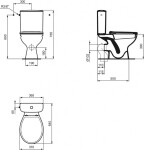 IDEAL STANDARD - Alpha WC kombi se sedátkem, vario odpad, boční napouštění, bílá W333401