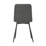 Židle jídelní, šedá látka, černé kovové nohy