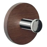 Spirella PUNT-Round dřevěný háček na ručníky ořech / samolepící / průměr 50 mm (7610583147738)