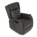 Polohovací křeslo, elektrické kabelové ovládání, černá, látka vintage, TV-L8902 BK3