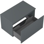 MEXEN/S - Rivel koupelnová skříňka pod umyvadlo 80 cm s deskou, 1 šuplík, reliéf , grafit mat 91A20-08047-1-BFC66