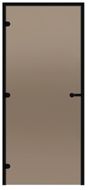 Dveře do parní sauny ALU HARVIA 9x19, bronzové 890x1890 mm, černý rám CDA91901BLL