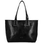 Módní dámská koženková kabelka na rameno Kleantis, černá