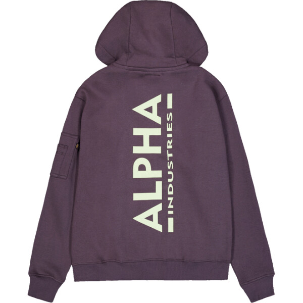 Alpha Industries Mikina Back Print Hoody švestková XL