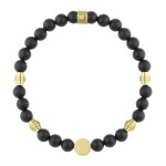 Korálkový náramek Raniero - 6 mm Onyx, chirurgická ocel, Černá 20 cm