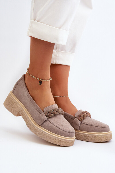 Dámské semišové mokasíny s ozdobou Cappuccino Zazoo 3429/W 40