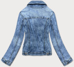 Světle modrá dámská džínová bunda límcem model 16994012 modrá GOURD JEANS