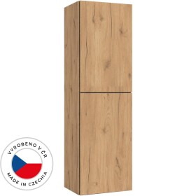 CERANO - Koupelnová vysoká skříňka s košem na prádlo Adele - TIP-ON otevírání - dub zlatý Craft - 45x120x33 CER-836371