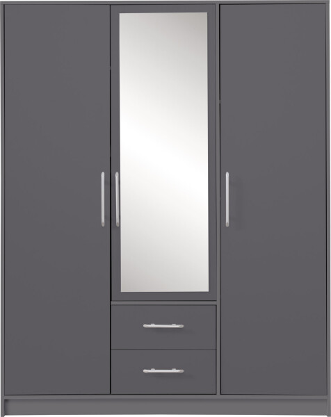 Šatní skříň Smart SR2 Varianta: Se zrcadlem, Barva korpusu + barva dveří: Antracit