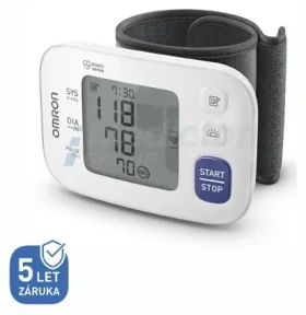 OMRON RS4 černá/bílá / Digitální tonometr na zápěstí / paměť 1 uživatele (HEM-6181-E)